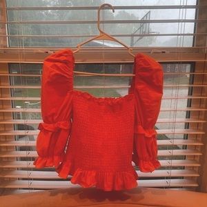 SHEIN SIZE MEDIUM ORANGE CROPPED SHIRT
